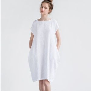 not perfect linen white cocoon dress smalll